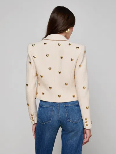 L'agence Jen Embellished Blazer In Neutral