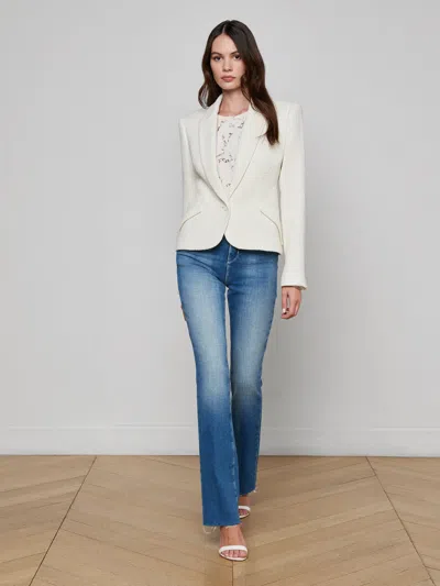 L'agence Jennah Tweed Blazer In White