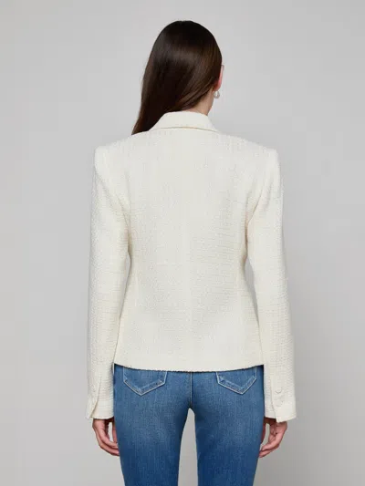 L'agence Jennah Tweed Blazer In White