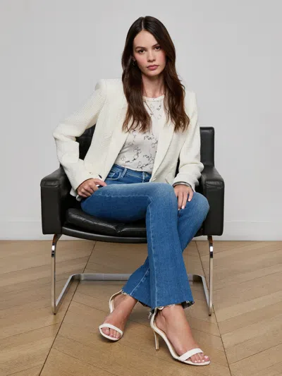 L'agence Jennah Tweed Blazer In White