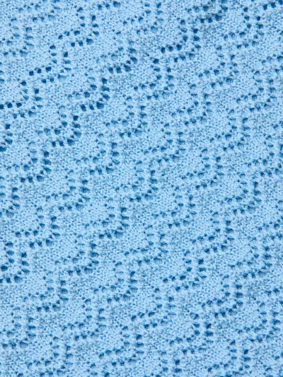 L'agence Lacen Pointelle Knit Skirt In Blue