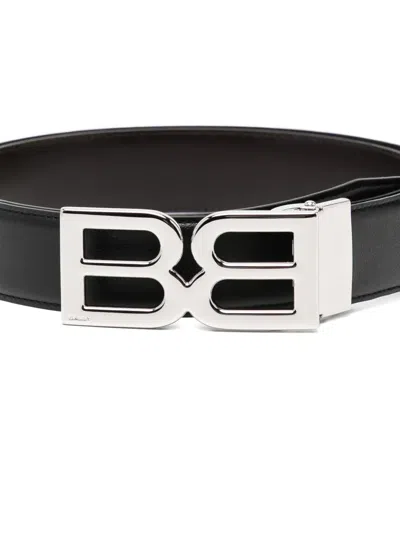 Bally Logo Buckle Belt In Black