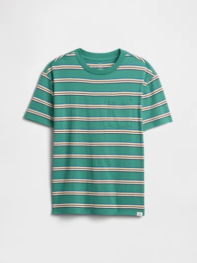 Gap Factory Kids Everyday Soft Stripe Pocket T-shirt In Multi