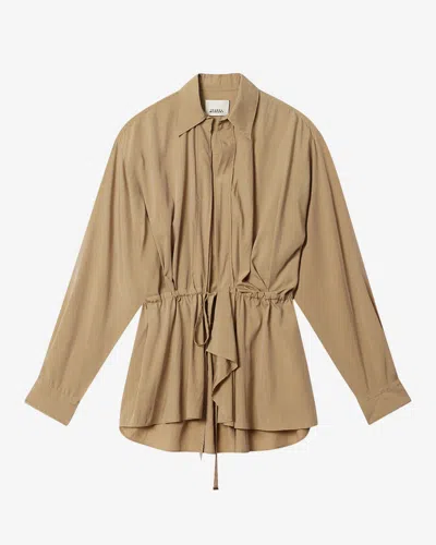 Isabel Marant Keren Drawstring Detail Jacket In Brown