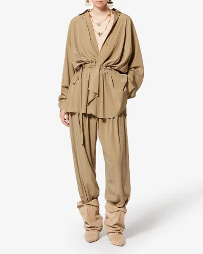 Isabel Marant Keren Drawstring Detail Jacket In Brown