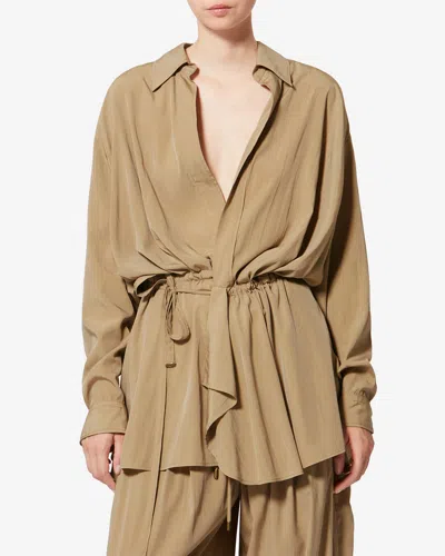 Isabel Marant Keren Drawstring Detail Jacket In Brown
