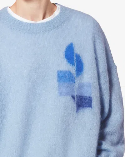 Isabel Marant Drany Graphic Pullover In Blue