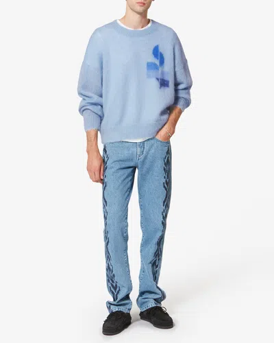 Isabel Marant Drany Graphic Pullover In Blue