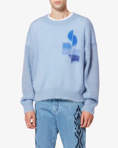 Isabel Marant Drany Graphic Pullover In Blue