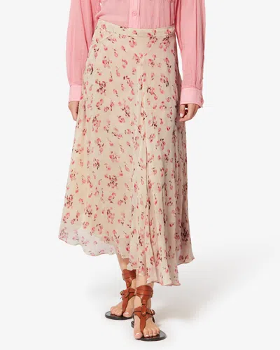 Isabel Marant Étoile Lycia Floral-pattern Midi Skirt In Green
