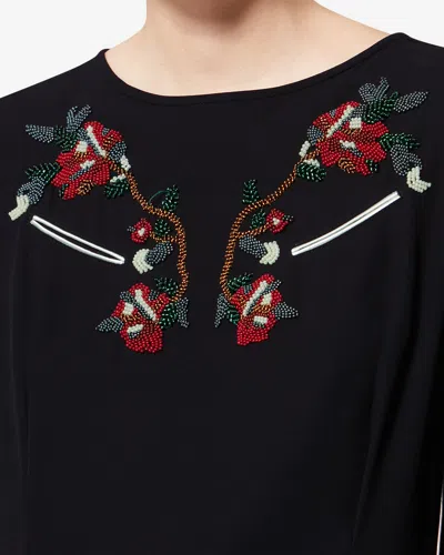 Isabel Marant Youma Beaded Mini Dress In Black