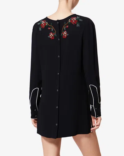 Isabel Marant Youma Beaded Mini Dress In Black