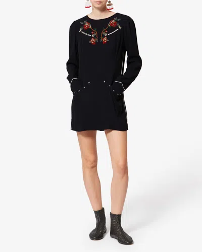 Isabel Marant Youma Beaded Mini Dress In Black