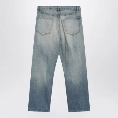 Auralee Blue Washed-effect Jeans Men In Blue