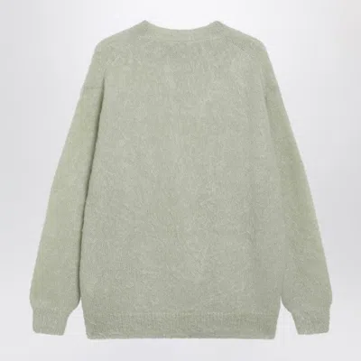 Auralee Light Green Brushed Mohair-blend Sweater Men In Green