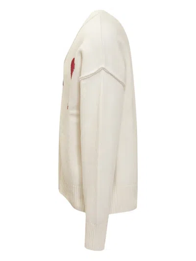 Ami Alexandre Mattiussi Ami De Coeur Cardigan In White