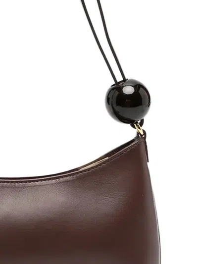 Jacquemus Women Bisou Perle Large Shoulder Bag In Brown