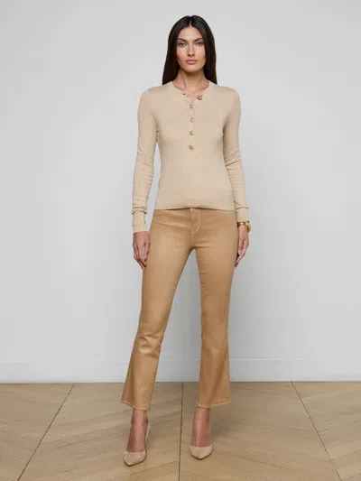 L'agence Ronda Knit Henley Top In Neutral