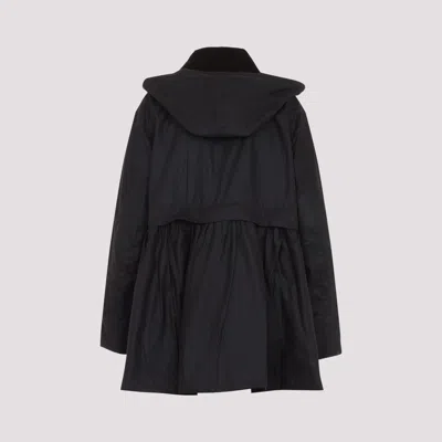 Barbour Dark Brown Jacket With All-over Stripe Motif And Logo Patch On The Front In Waxed Cotton Woman