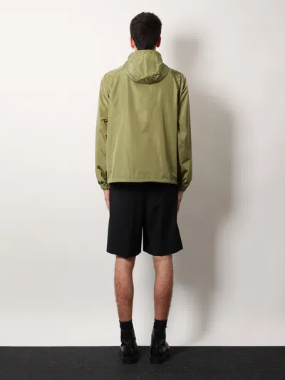 Burberry Men Nylon Jacket With Ekd Patch In Green