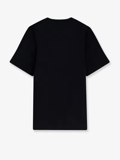 Burberry Men Black Crewneck T-shirt With Logo Lettering On The Front In Cotton Man