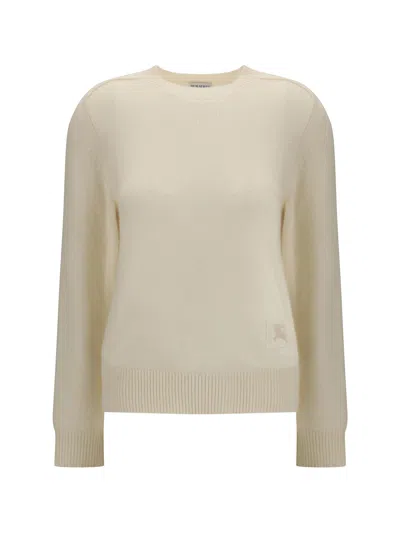 Burberry Cream Cashmere Cashmere Sweater In Multi