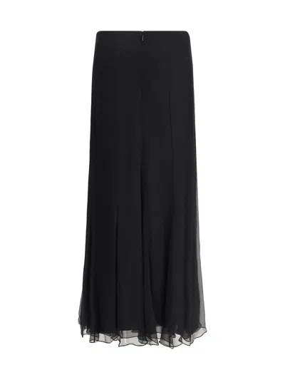 Chloé Women Fluid Silk Maxi Skirt In Black