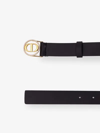 Dior Women 30 Montaigne Leather Belt In Black