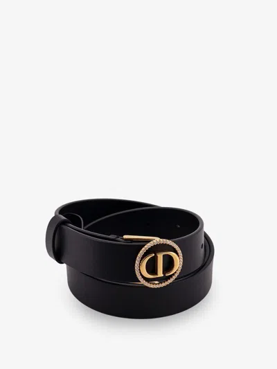 Dior Women 30 Montaigne Leather Belt In Black