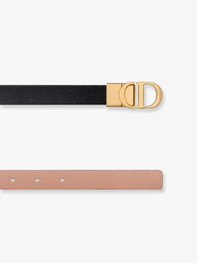 Dior Signature Belt Reversible Design Adjustable Length In Black