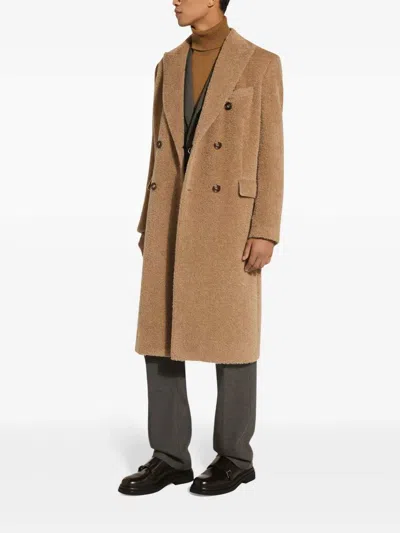 Dolce & Gabbana Wool Track Pants Straight Leg Mid Rise In Gray