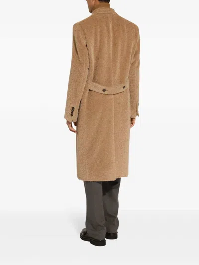 Dolce & Gabbana Wool Track Pants Straight Leg Mid Rise In Gray