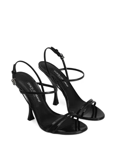 Dolce & Gabbana Women 105mm Leather Ankle Strap Sandals In Black
