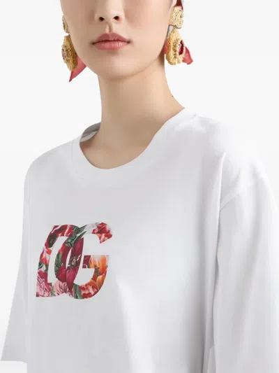 Dolce & Gabbana Women Logo Cotton T-shirt In Multi