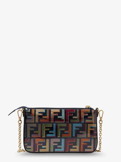 Fendi Women Baguette Ff Fabric Clutch Bag In Multi