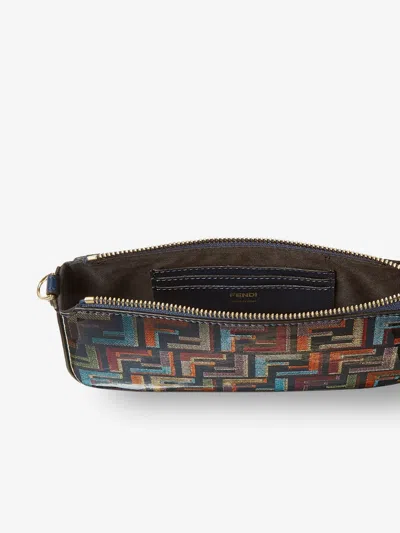 Fendi Women Baguette Ff Fabric Clutch Bag In Multi