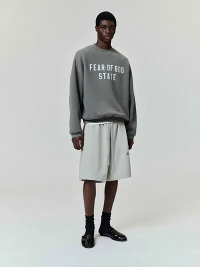 Fear Of God Essential Crewneck Sweatshirt In Green