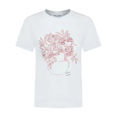 Samsoe & Samsoe Floral-print T-shirt In White
