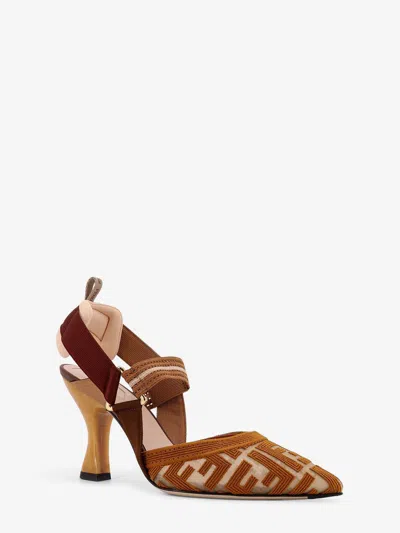 Fendi Colibri 55 Monogram Slingback Pumps In Multi