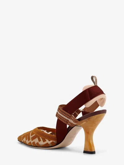 Fendi Colibri 55 Monogram Slingback Pumps In Multi