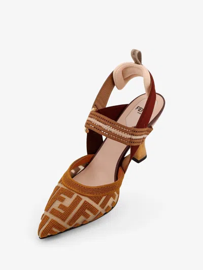 Fendi Colibri 55 Monogram Slingback Pumps In Multi
