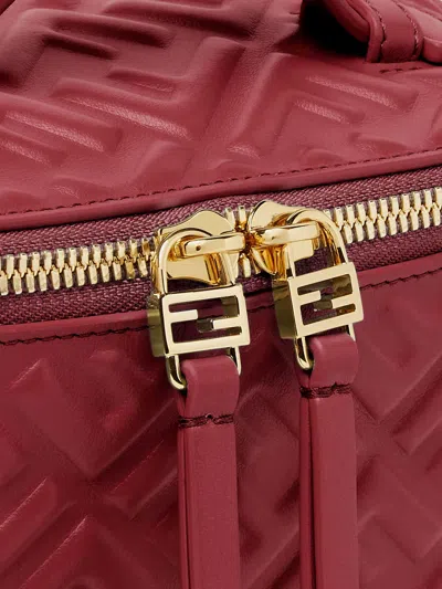 Fendi Vanity Leather Crossbody Bag With Ff Motif In Multi