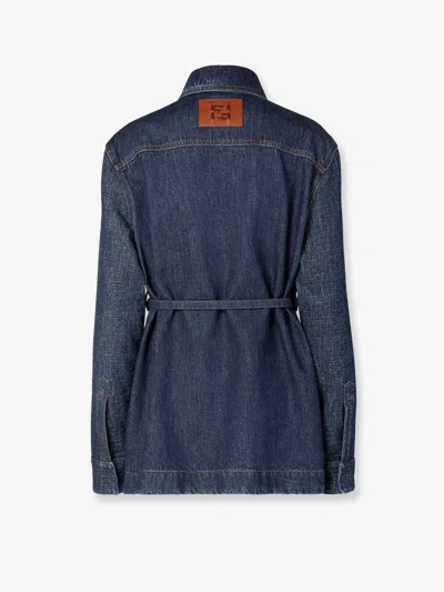 Fendi Women Dark Blue Denim Go-to Jacket In Blue