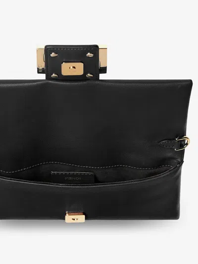 Fendi Women Mamma Baguette Leather Crossbody Bag In Black