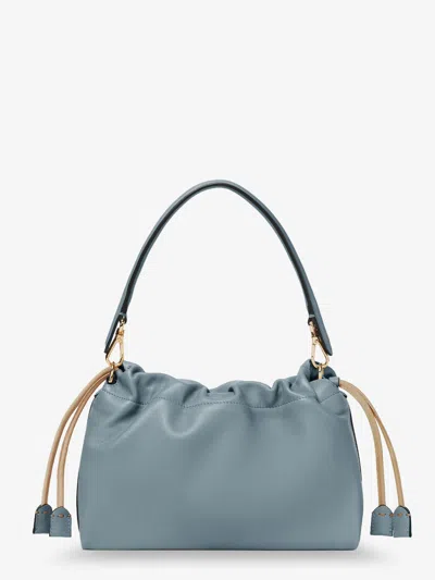 Fendi Women Mamma Baguette Medium Leather Crossbody Bag In Blue