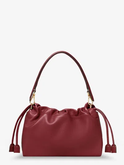 Fendi Women Mamma Baguette Medium Leather Crossbody Bag In Red