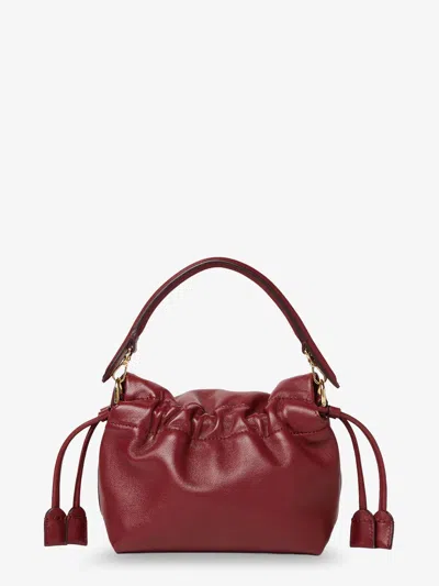 Fendi Women Mamma Baguette Small Leather Crossbody Bag In Red