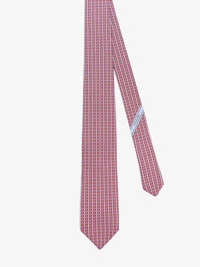 Ferragamo Gancini Jacquard Silk Tie In Multi