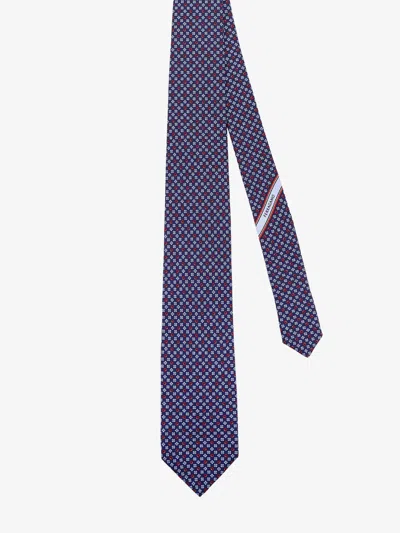 Ferragamo Gancini Jacquard Silk Tie In Blue