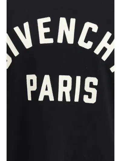 Givenchy Men Black Crewneck T-shirt With Maxi Logo Lettering On The Front In Cotton Man